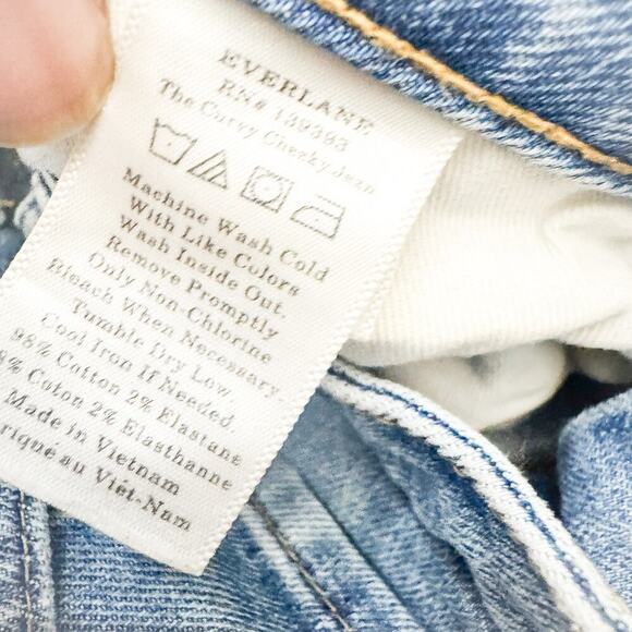 Everlane The Cheeky Jean Light Wash Denim Jeans Size 26 Crop - Picture 5 of 9